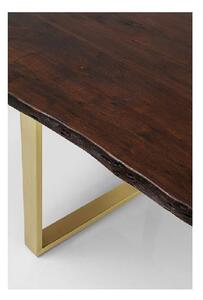Harmony jedálenský stôl 160x80 cm tmavohnedý / mosadz