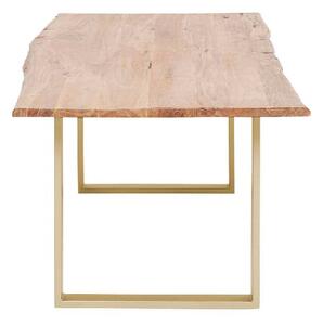 Harmony jedálenský stôl 160x80 cm svetlohnedý / mosadz