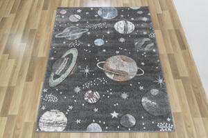 Detský koberec Lima C288A Planéty sivý / krémový