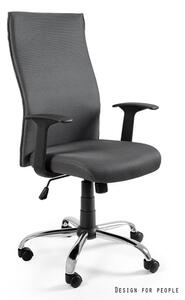 UNIQUE Kancelárska stolička Black on Black, šedá