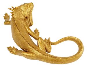 Lizard nástenná dekorácia zlatá 40x17 cm
