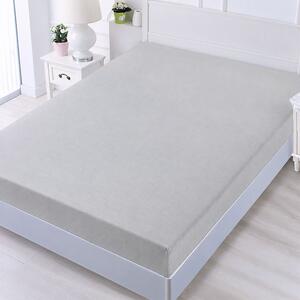 Bavlnené prestieradlo na postel 180x200+25 cm bledošedé (Prestieradlo na matrac 180x200cm s výškou 25cm)