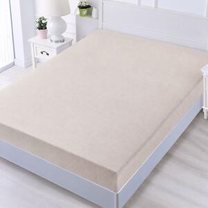 Bavlnené prestieradlo na postel 180x200+25 cm béžové (Prestieradlo na matrac 180x200cm s výškou 25cm)