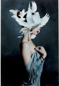 Mother of Doves sklenený obraz sivá/biela 80x120cm