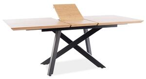 SIG Rozkladací jedálenský stôl CAPITOL 160(200)X90 masív dub/čierny