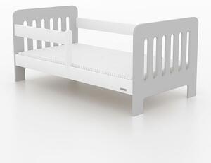 Detská posteľ so zábranou New Baby ERIK 140x70 cm bielo-sivá