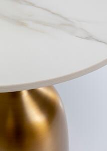 Nube príručný stolík bielo-zlatý Ø45 cm