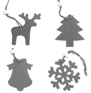 Závesné Vianočné dekorácie SHY-W8569 sivé (16 ks)
