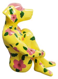 Sitting Dog dekorácia žltá 80 cm