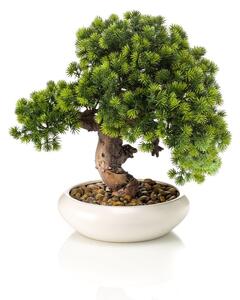 Umelý bonsaj Japonica 37 cm – dekorácia v bielej nádobe - 31 - 50 cm