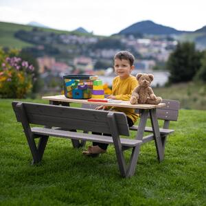 KONDELA Detské záhradné sedenie, drevo, sivá/prírodná, ABALO