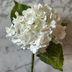Umelá hortenzia 50 cm – biela, realistická na dotyk - 31 - 50 cm
