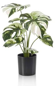 Umelý ker monstera 40 cm v kvetináči – tropická dekorácia - 31 - 50 cm