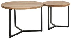 SADA KONFERENČNÝCH STOLÍKOV, prírodná farba, drevo, kov, 70/50/70/50/45/42 cm Livetastic - Stolíky do obývačky, Online Only
