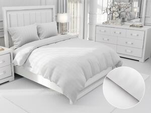 Biante Damaškové posteľné obliečky Atlas Grádl biele pásiky 22 mm DM-008 Jednolôžko 140x200 a 70x90 cm