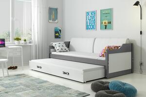 Detská posteľ alebo gauč s výsuvnou posteľou DAVID 200x90 cm Modrá Biela