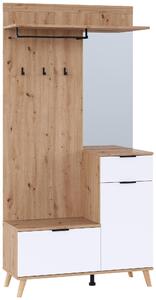 PREDSIEŇOVÝ NÁBYTOK, biela, dub artisan, 100/202/40 cm Xora - Predsieňové programy