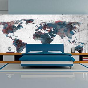 Fototapeta XXL maľovaná mapa sveta