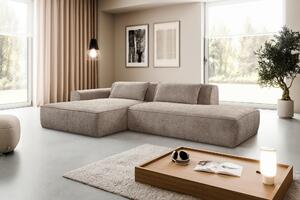 ROHOVÁ SEDAČKA, plast, textil, kompozitné drevo, taupe Livetastic - Sedačky, Online Only