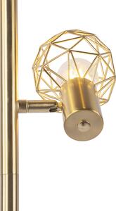 Dizajnová stojaca lampa zlatá 3-svetlá nastaviteľná - Mesh