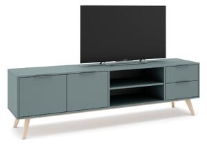 Zelenosivý TV stolík 180x53 cm Pisco – Marckeric
