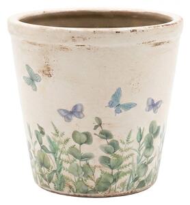 Dekoratívny obal na kvetináč Butterflies Home S - Ø 12*11 cm - Clayre & Eef