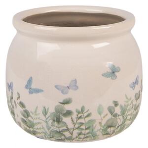 Dekoratívny obal na kvetináč Butterflies Home S - Ø 12*10 cm - Clayre & Eef