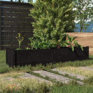 Vyvýšený záhradný záhon čierny 150x31x31 cm borovicový masív