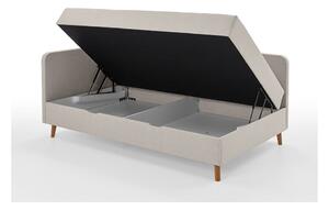 Béžová čalúnená jednolôžková posteľ s úložným priestorom 120x200 cm Cabana – Meise Möbel
