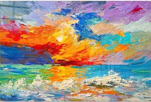 Sklenený obraz 100x70 cm Abstract Sunset - Wallity