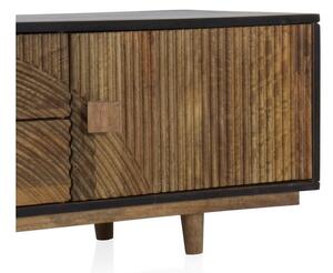 Čierny/prírodný TV stolík z mangového dreva 150x40 cm Mango - Geese