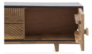Čierny/prírodný TV stolík z mangového dreva 150x40 cm Mango - Geese
