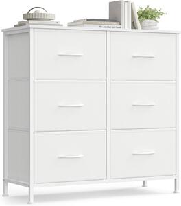 SONGMICS Komoda s látkovými zásuvkami Dopi 76,7 cm biela