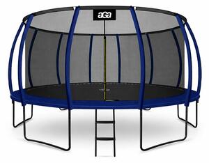 Aga Trampolína 500 cm Tmavomodrá + ochranná sieť + schodíky