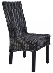 Jedálenská stolička 6 ks ratan / mangovník Dekorhome Čierna