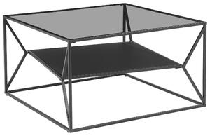 KONFERENČNÝ STOLÍK, sivá, čierna, kov, sklo, 75/75/43 cm Carryhome - Stolíky do obývačky