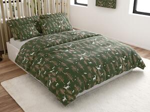 Obliečky z mikrovlákna OAK DEER tmavo zelené Rozmer obliečky: 70 x 90 cm | 140 x 220 cm