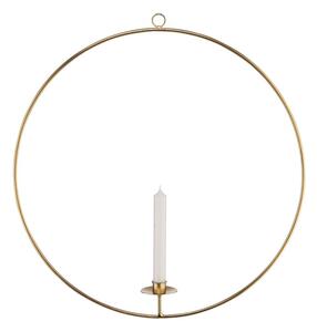 LUNA Dekoračný kruh sa svietnikom 50 cm - zlatá