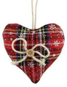 Vianočná látková ozdoba srdce 16cm