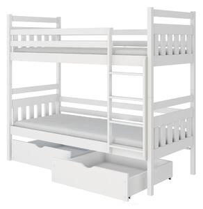 Detská poschodová posteľ 90 cm Aras (biela) (s roštami). Vlastná spoľahlivá doprava až k Vám domov. 615001