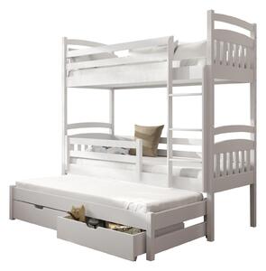 Detská poschodová posteľ 90 cm Anie (biela). Vlastná spoľahlivá doprava až k Vám domov. 615009
