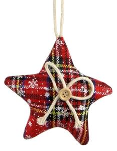 Vianočná látková ozdoba hviezda 17cm