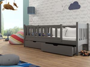 Detská posteľ 80 x 180 cm Gussie (s roštom a úl. priestorom) (grafit). Vlastná spoľahlivá doprava až k Vám domov. 1012774