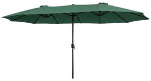 Ak furniture Dvojitý záhradný slnečník TILIA 460x270 cm tmavozelený