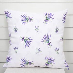 Biante Dekoračná obliečka na vankúš TF-128 Vetvičky levandúľ na bielom 30 x 50 cm