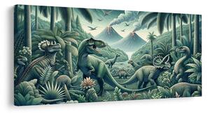 Obraz praveký svet dinosaurov v džungli