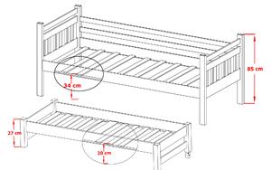 Detská posteľ 80 x 180 cm DANNY (s roštom a úl. priestorom) (borovica). Vlastná spoľahlivá doprava až k Vám domov. 1013004