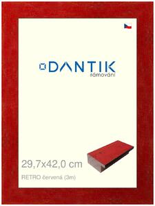 DANTIK rám na obraz 29,7x42 | RETRO červená (Plexi Čiré)