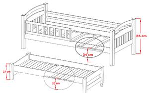 Detská posteľ 80 x 180 cm GLYNDA (s roštom a úl. priestorom) (grafit). Vlastná spoľahlivá doprava až k Vám domov. 1013022