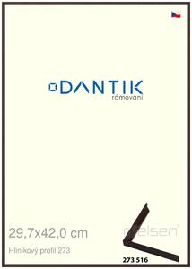 DANTIK rám na obraz 29,7x42 | ALU Dýha wenge tmavá (Plexi Čiré)